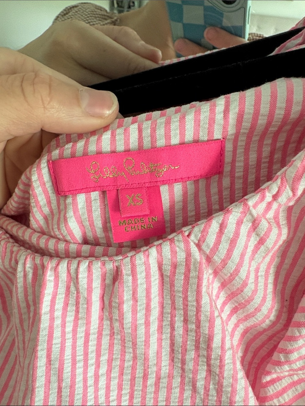 Lilly Pulitzer Pink Striped Off-Shoulder Ruffle Top - Picture 2 of 2